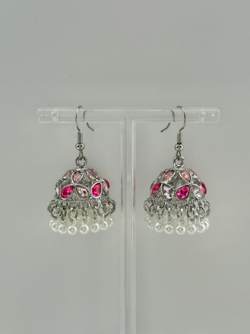 Silver Kundan Jhumki